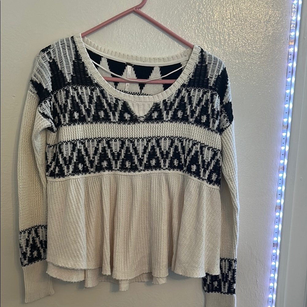 Free People Monochrome Knit Sweater